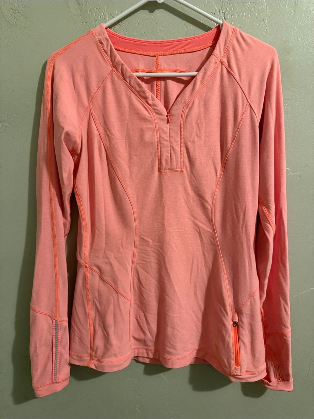 lululemon athletica Peach Lightweight Zip-Front Long Sleeve Pullover